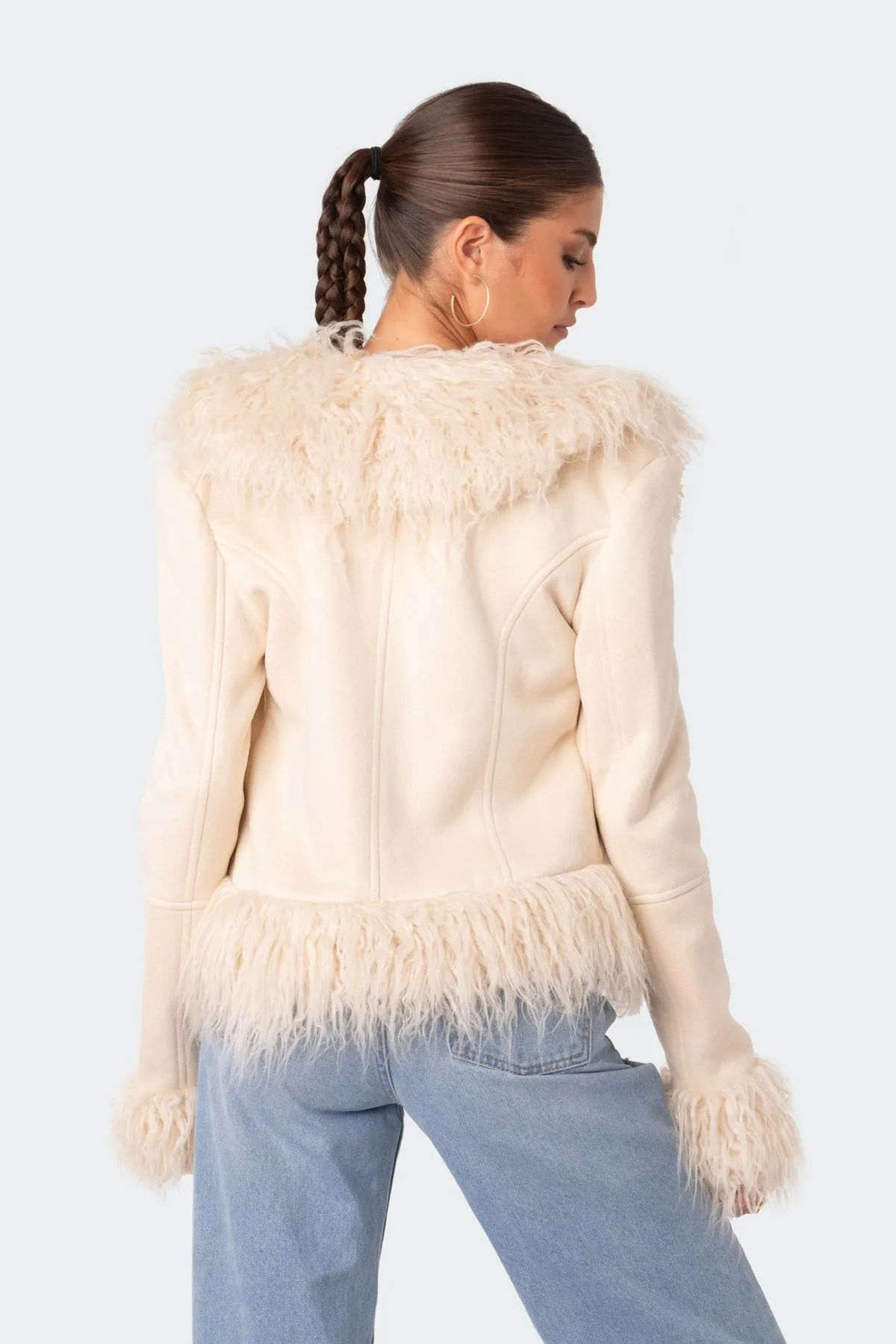 Faux Fur Trim Coat sold by Edikted product image thumbnail 4