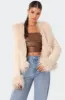Faux Fur Trim Coat sold by Edikted