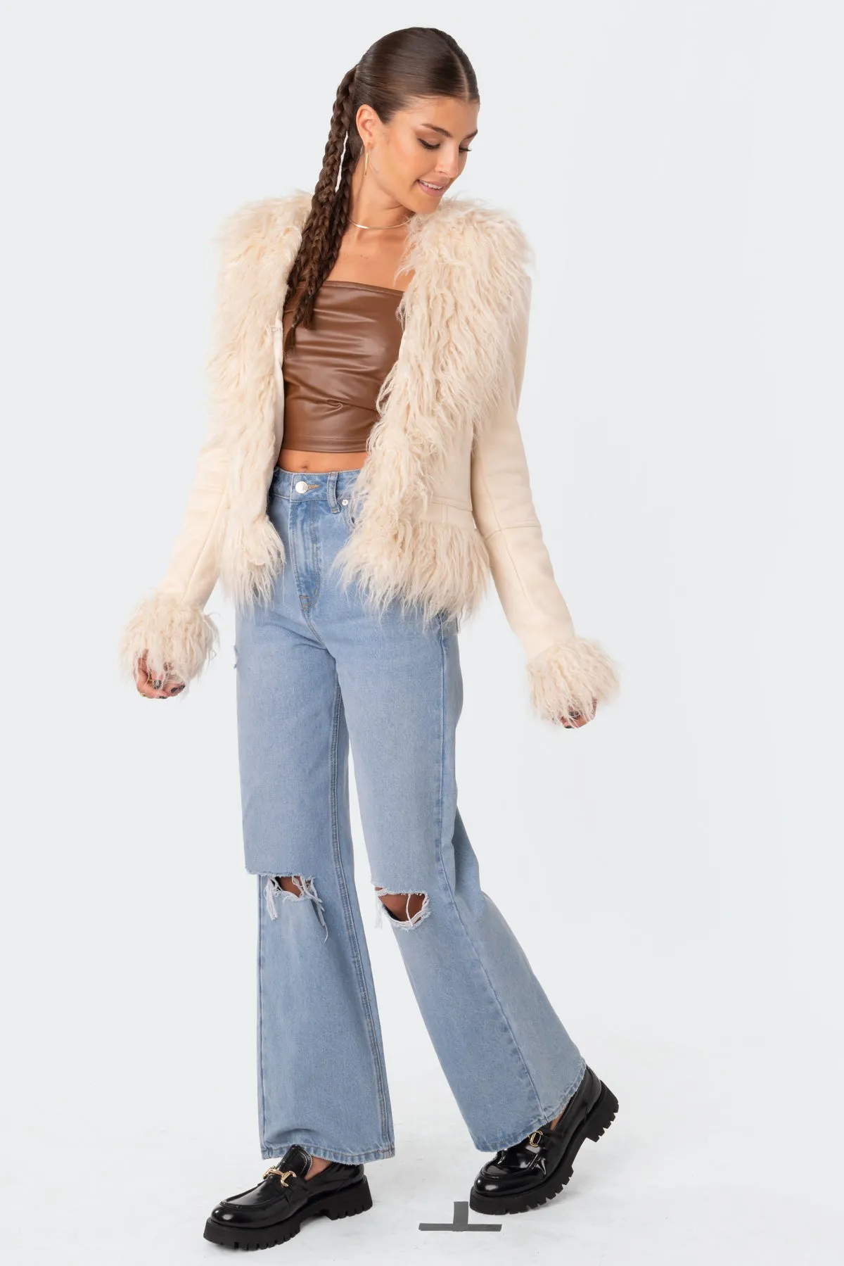 Faux Fur Trim Coat sold by Edikted product image thumbnail 2