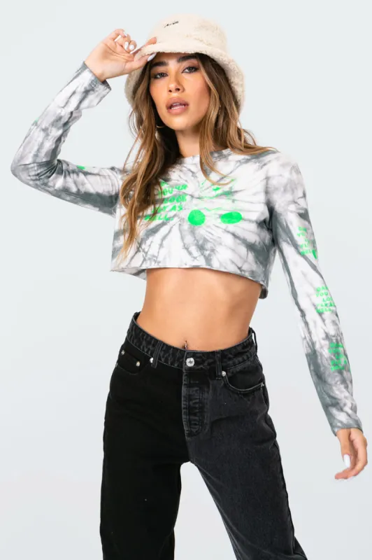 Fly Teddy Tie-Dye Crop Top sold by Edikted