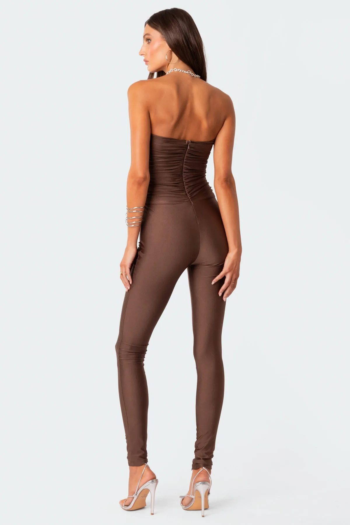 Rhinestone Heart Cut Out Jumpsuit sold by Edikted product image thumbnail 5