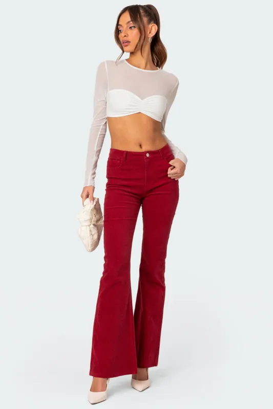 Tony Corduroy Flared Pants sold by Edikted