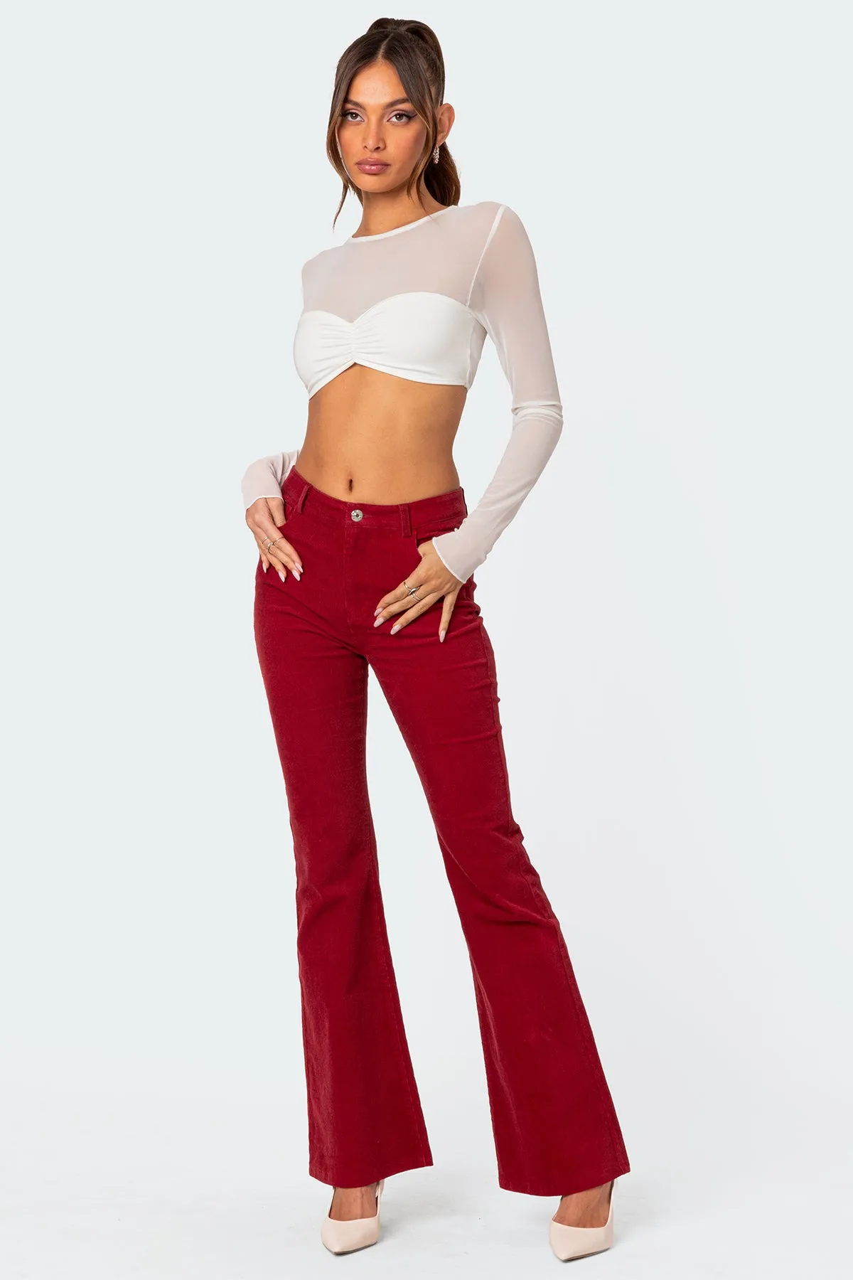 Tony Corduroy Flared Pants sold by Edikted product image thumbnail 5