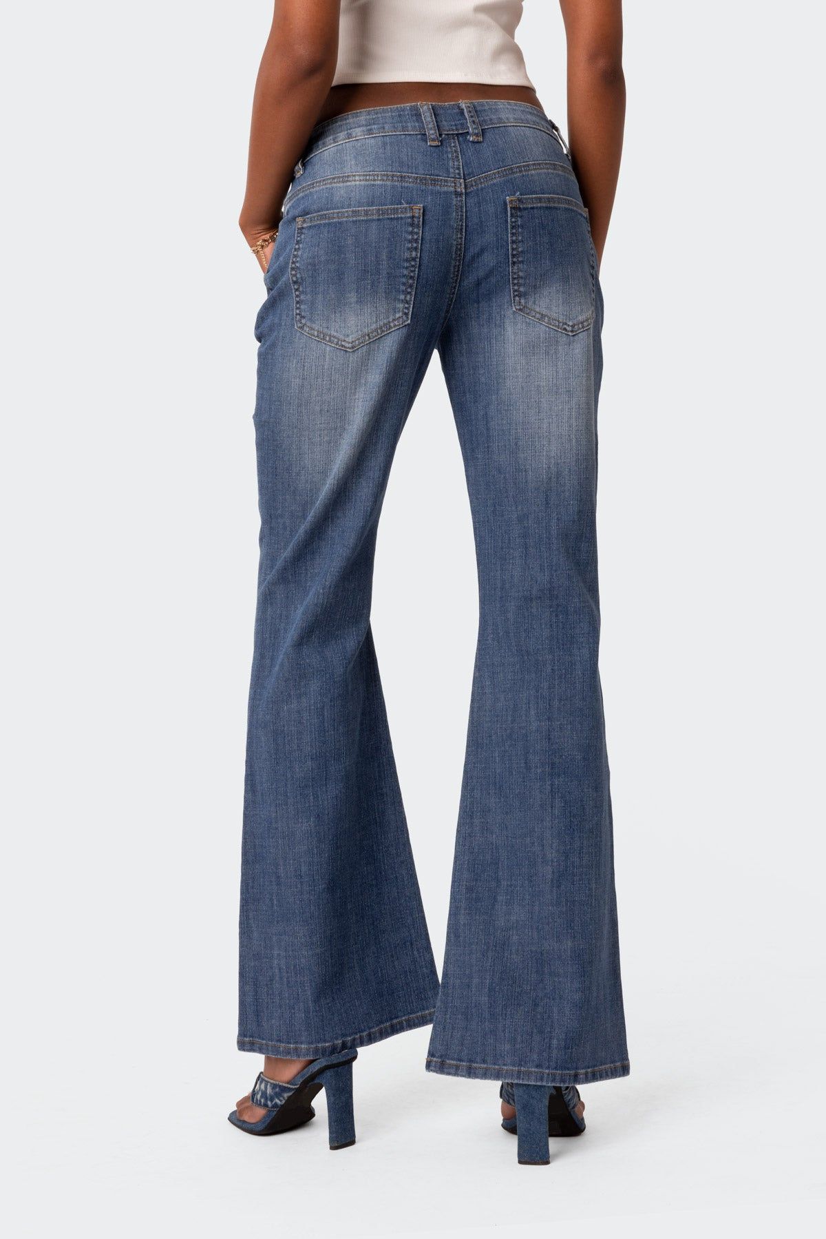 Distressed Low Rise Flared Jeans sold by Edikted product image thumbnail 4