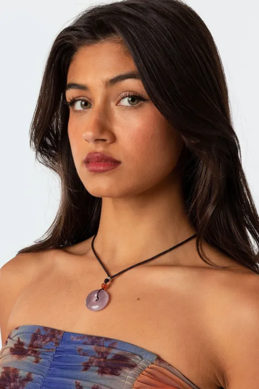 Genie Stone Pendant Cord Necklace sold by Edikted