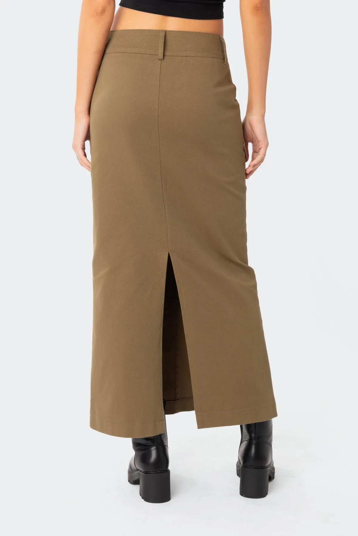 Cierra Low Rise Cargo Maxi Skirt sold by Edikted product image thumbnail 5