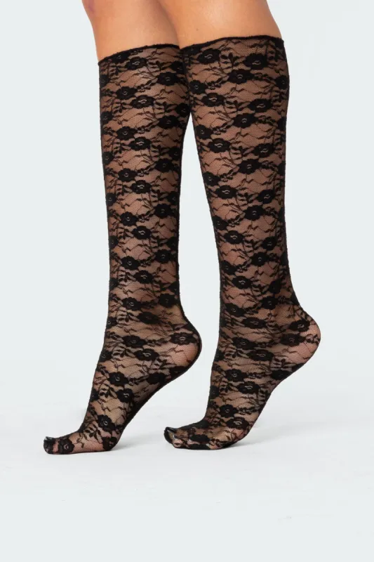 Sheer Lace Socks sold by Edikted