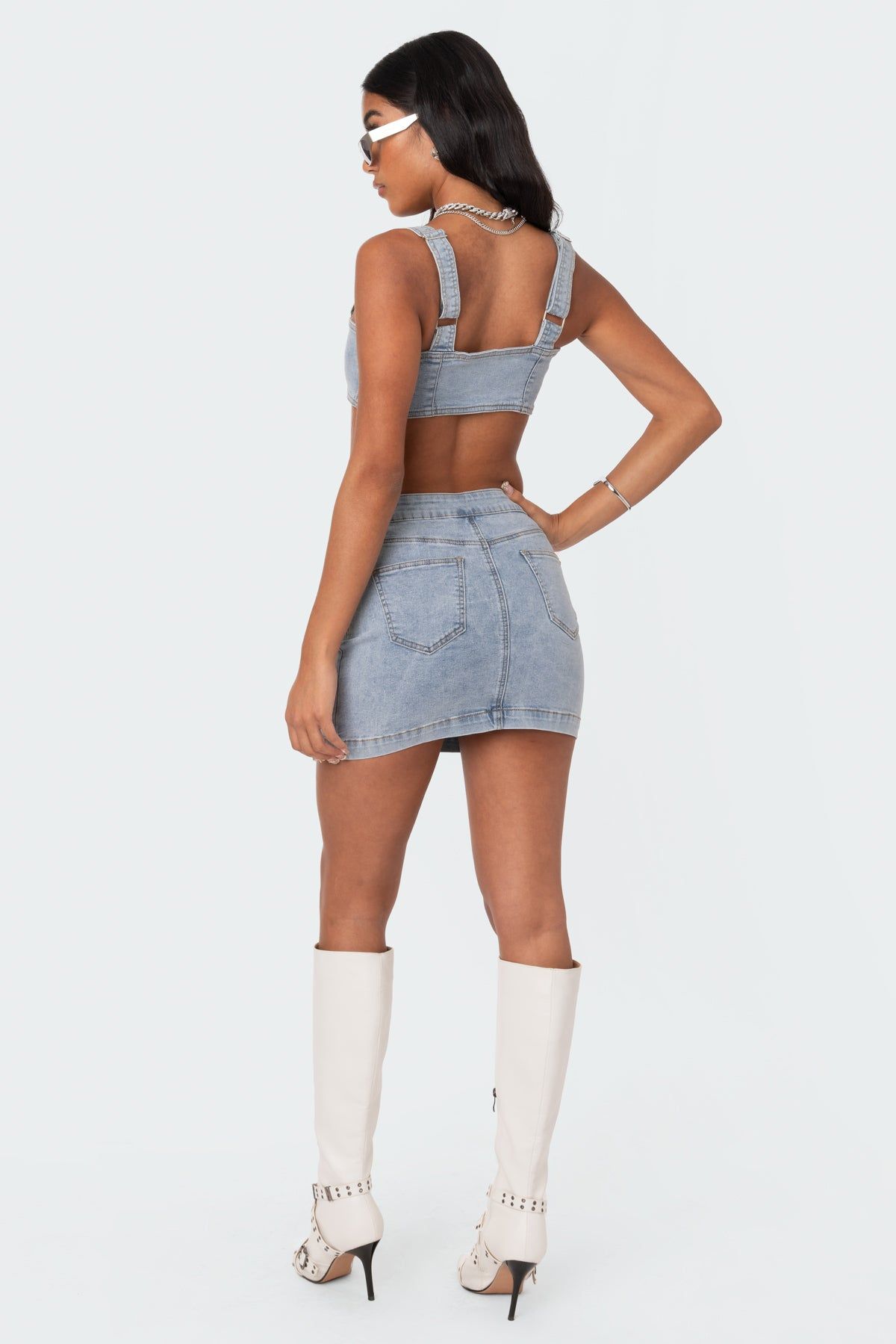 Rylee Denim Stretch Skirt sold by Edikted product image thumbnail 5