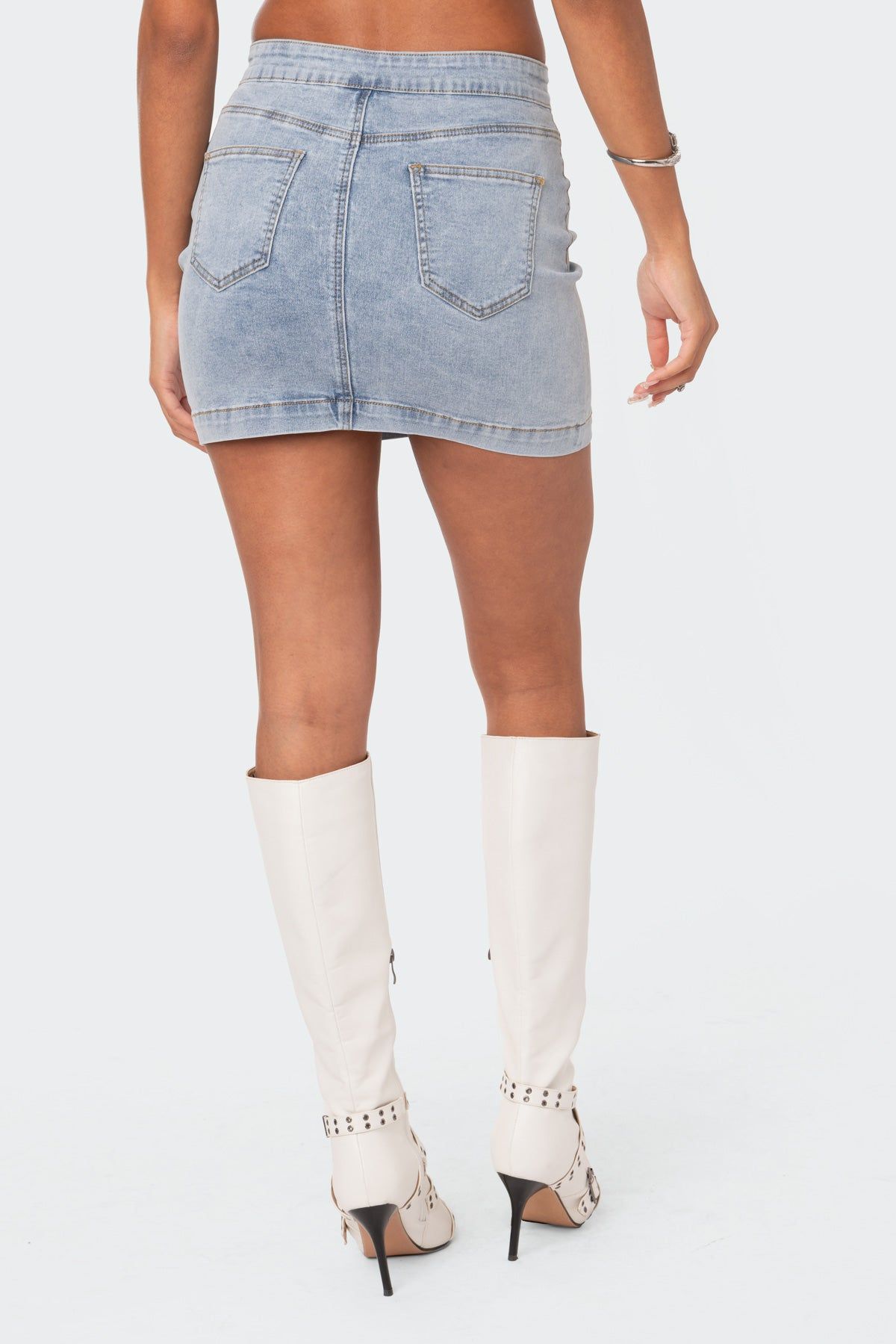 Rylee Denim Stretch Skirt sold by Edikted product image thumbnail 4