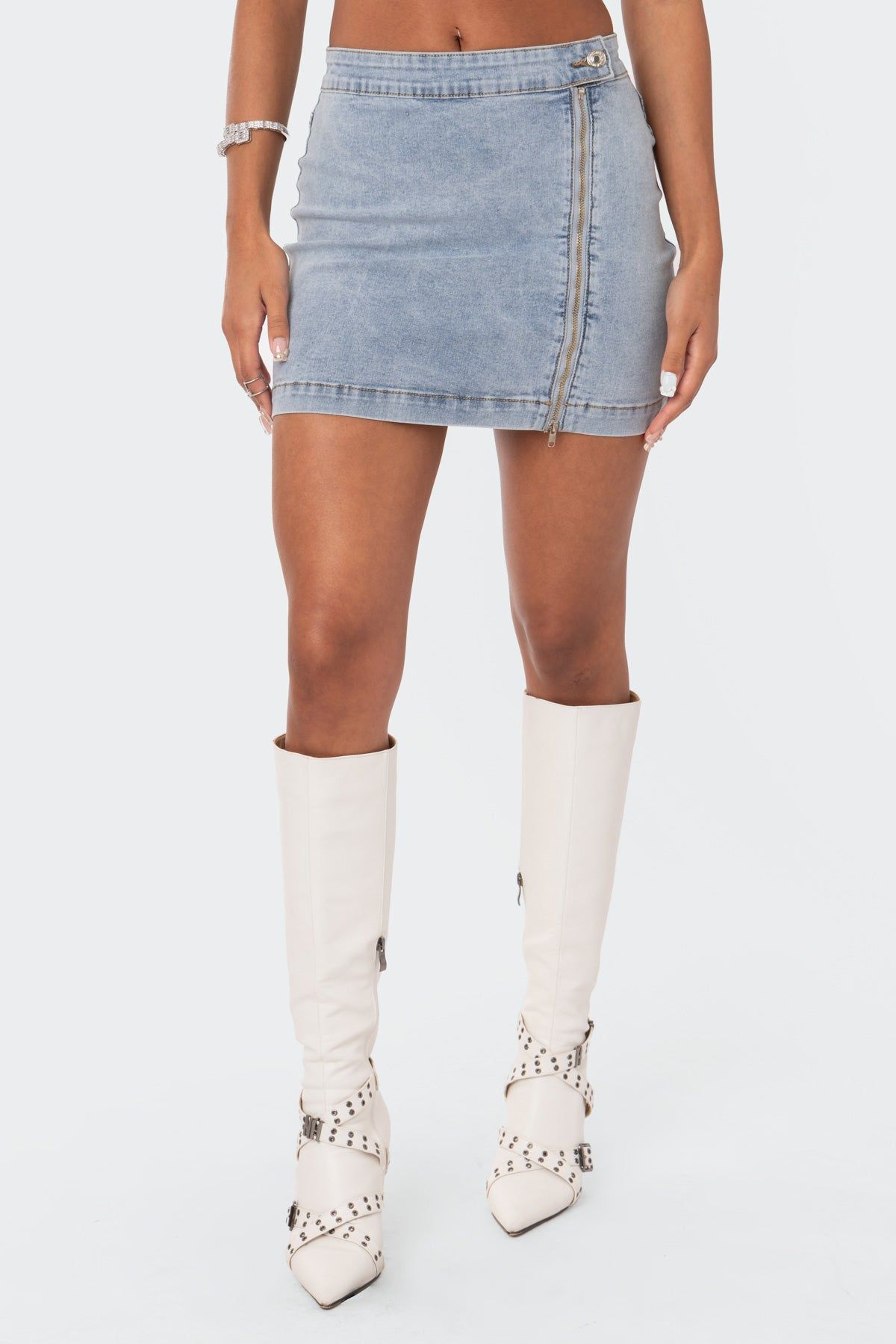 Rylee Denim Stretch Skirt sold by Edikted product image thumbnail 2