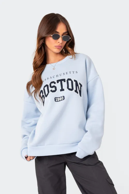 Boston Oversized Sweatshirt sold by Edikted