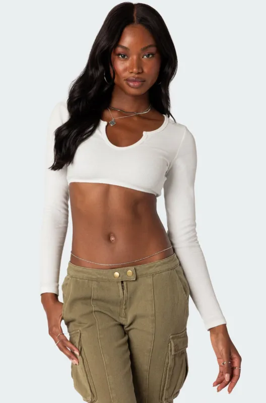 Romance Ribbed Crop Top sold by Edikted