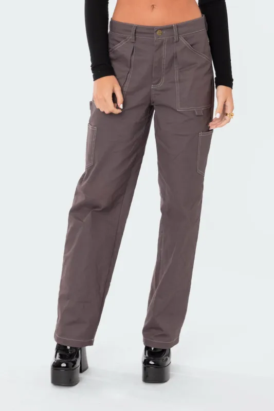 Ada Low-Rise Cargo Pants sold by Edikted