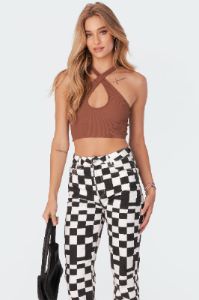Alexis Cross Halter Top sold by Edikted