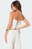 Arya Linen Look Corset sold by Edikted