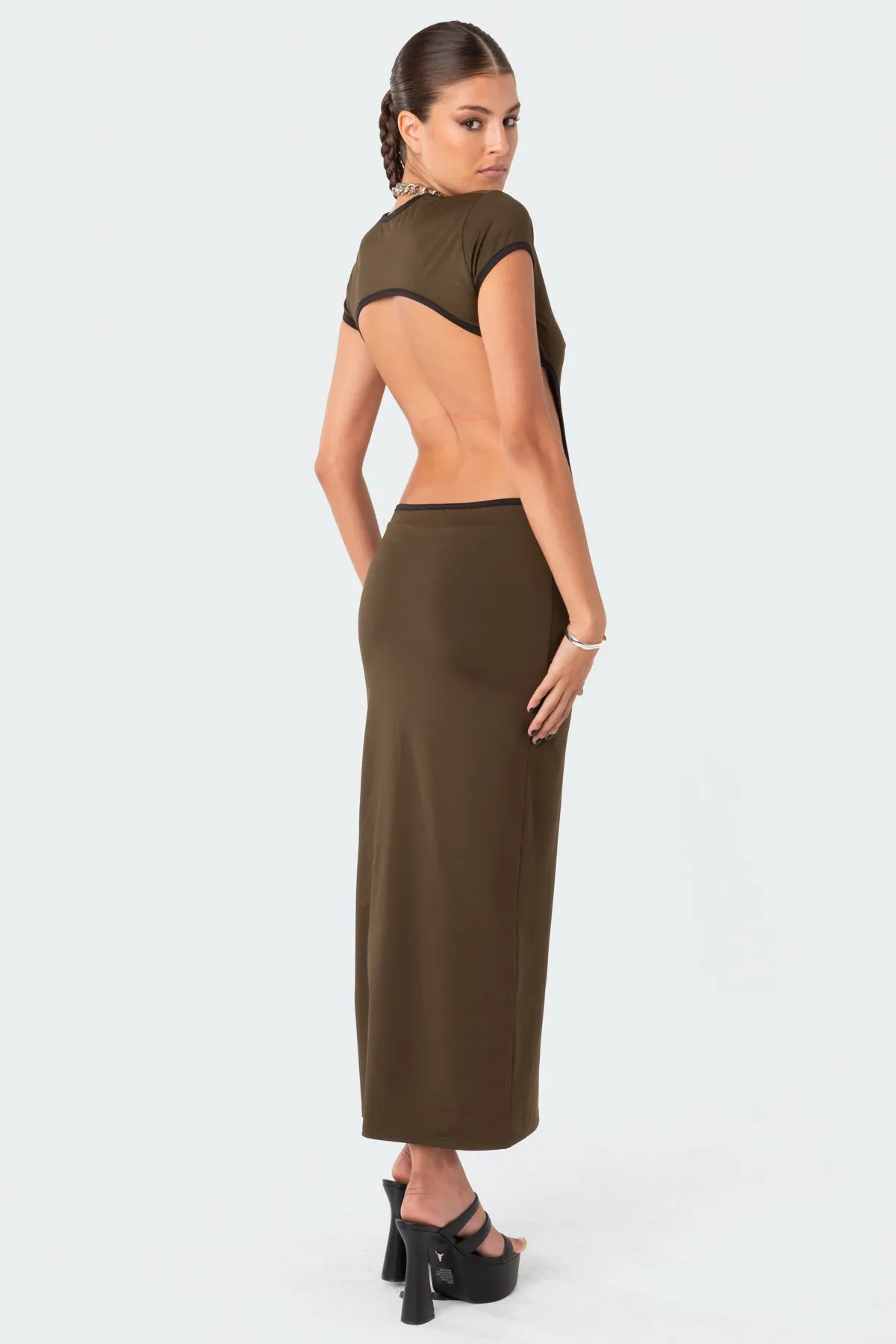 Daniela Cut-Out Open Back Maxi Dress sold by Edikted