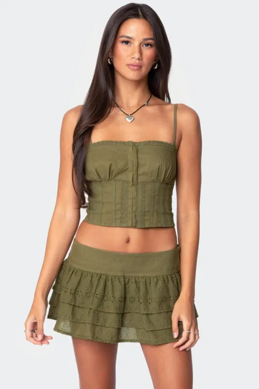 Fluer Linen Look Tank Top sold by Edikted