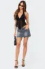 Uma Top Stitch Washed Denim Mini Skirt sold by Edikted