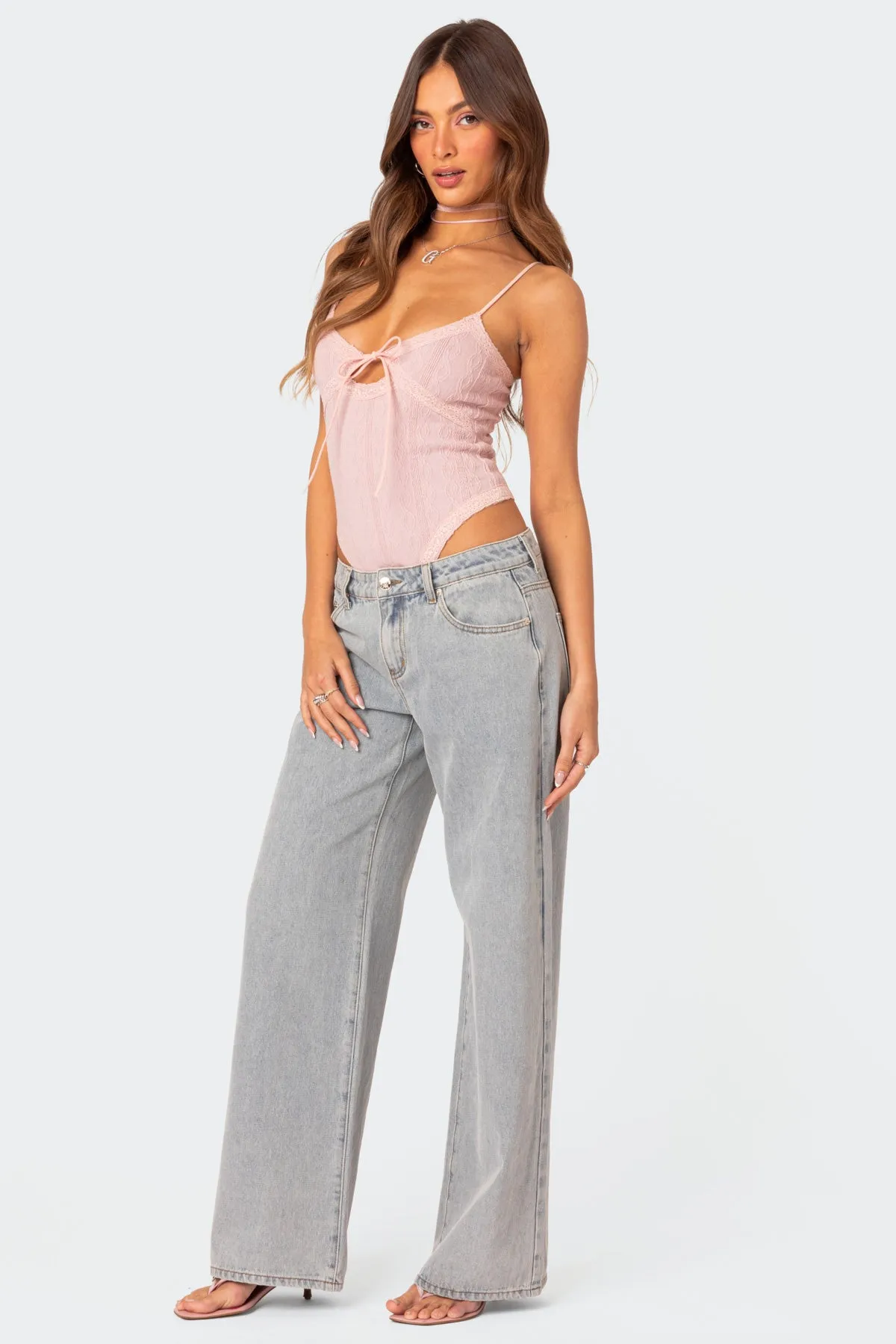 Lacey Knit Cut Out Bodysuit sold by Edikted product image thumbnail 4