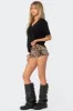 Sequin Leopard Printed Micro Shorts sold by Edikted