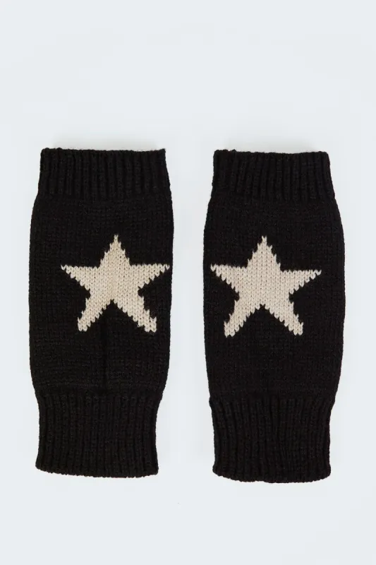 Stardust Knitted Fingerless Gloves sold by Edikted