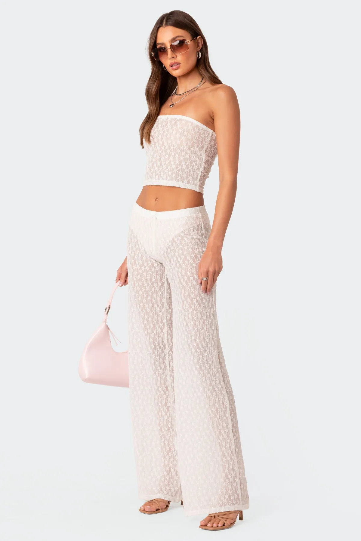 Starstruck Sheer Flared Pants sold by Edikted product image thumbnail 4