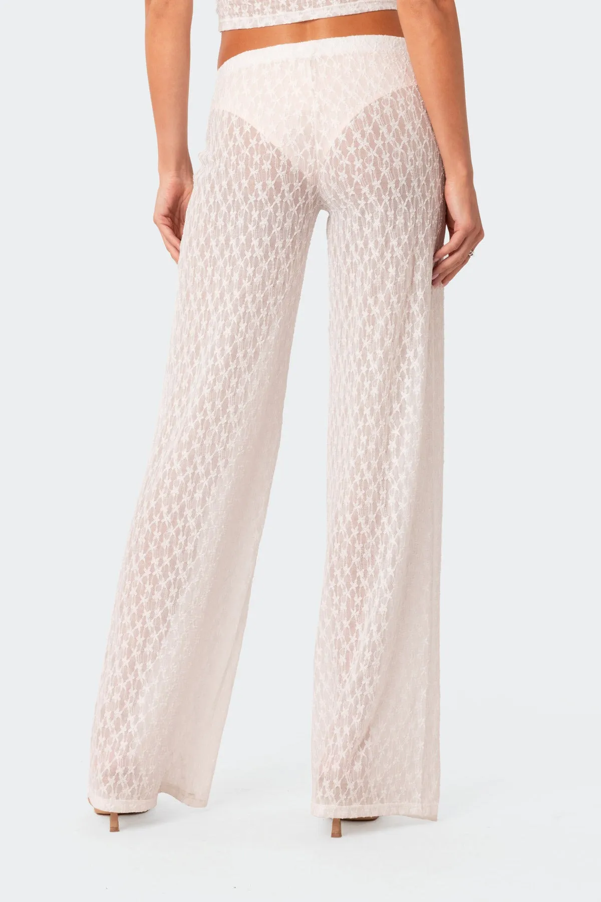 Starstruck Sheer Flared Pants sold by Edikted product image thumbnail 5