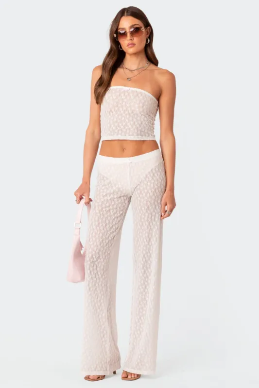 Starstruck Sheer Flared Pants made by Edikted