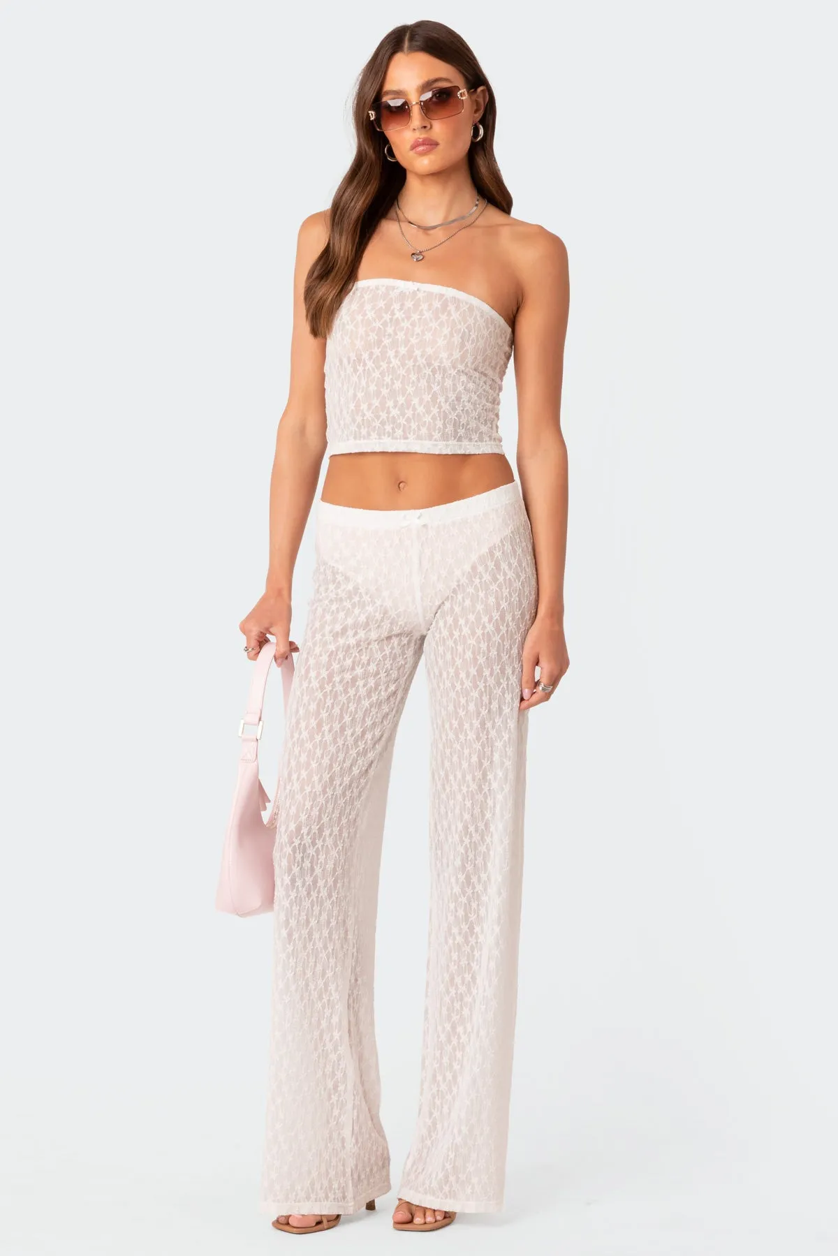 Starstruck Sheer Flared Pants sold by Edikted