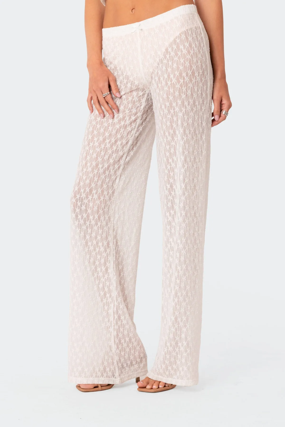 Starstruck Sheer Flared Pants sold by Edikted product image thumbnail 3