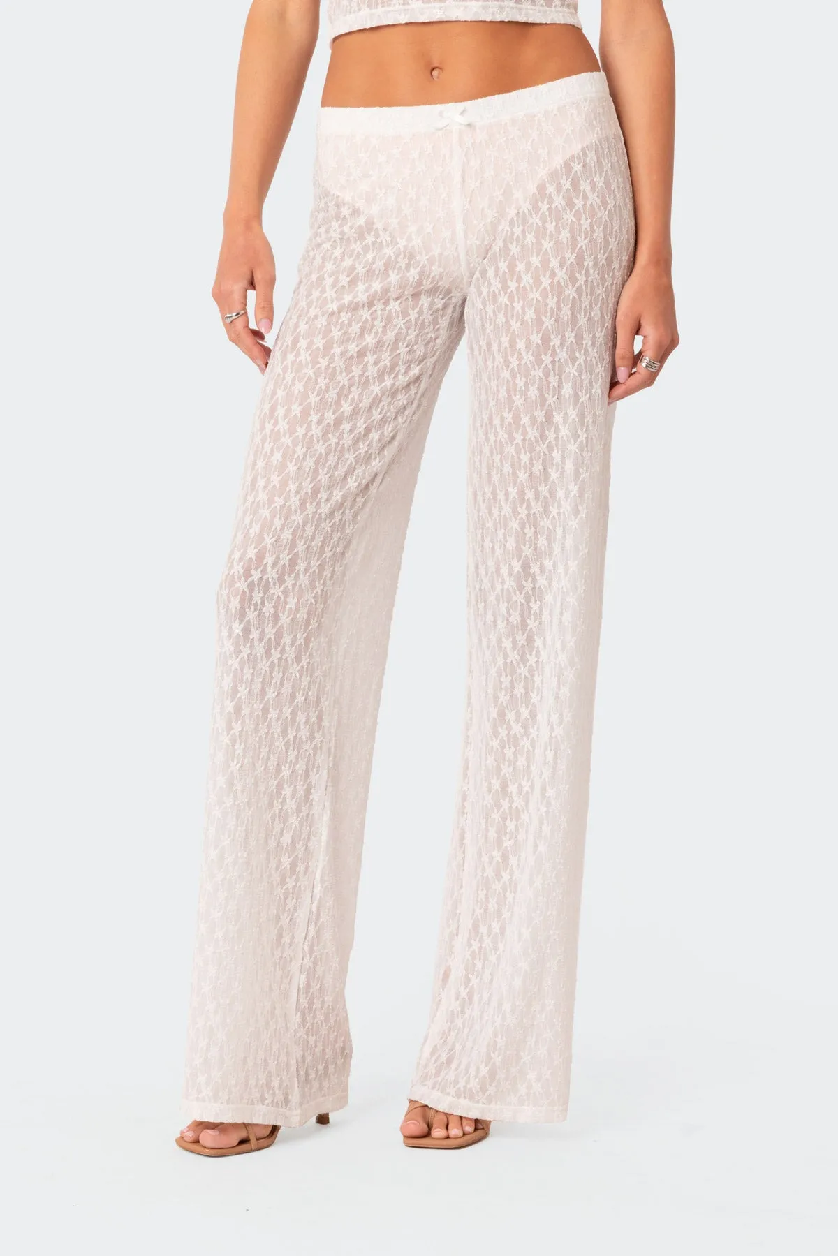 Starstruck Sheer Flared Pants sold by Edikted product image thumbnail 2