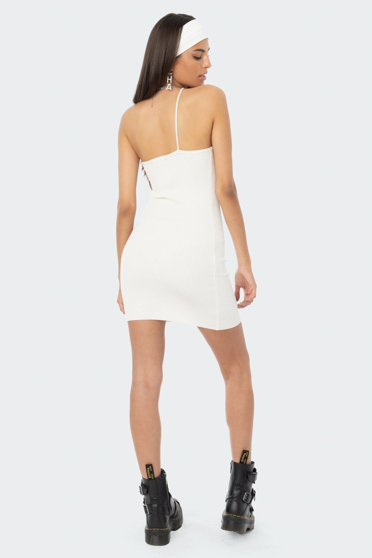 Knitted Asymmetrical Mini Dress sold by Edikted product image thumbnail 5