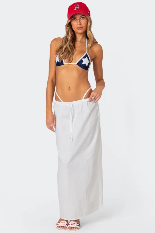 Rayla Linen Look Maxi Skirt sold by Edikted