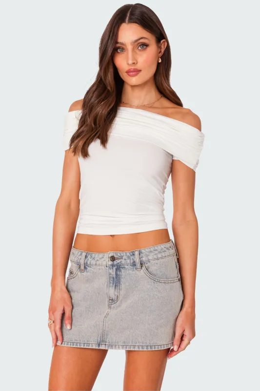 Strawberry Gathered Fold Over Top sold by Edikted