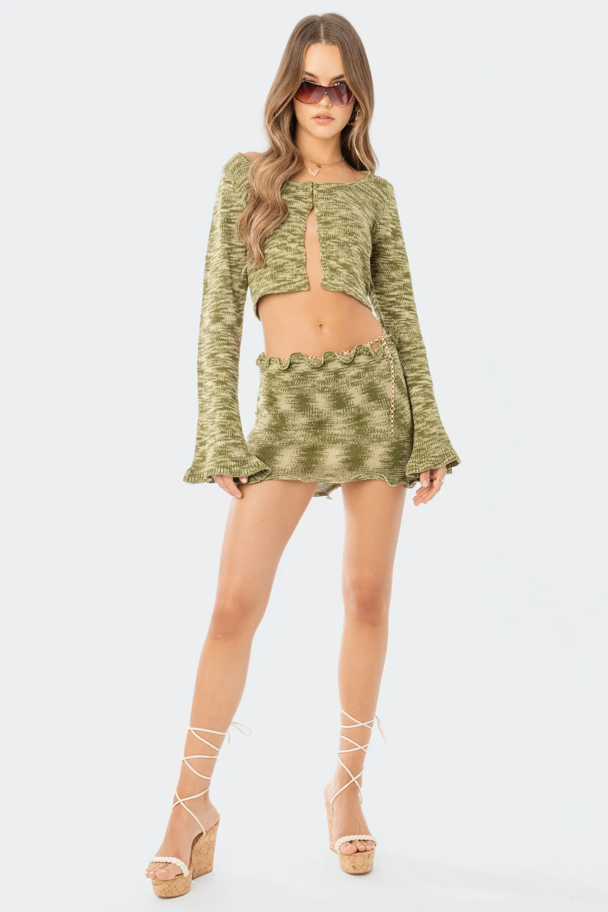 Ayden Knitted Mini Skirt sold by Edikted