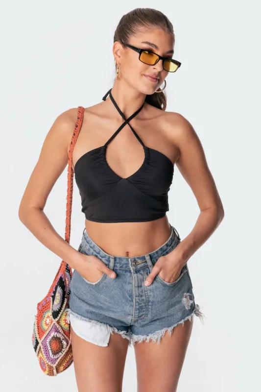 Taya Adustable Halter Top sold by Edikted