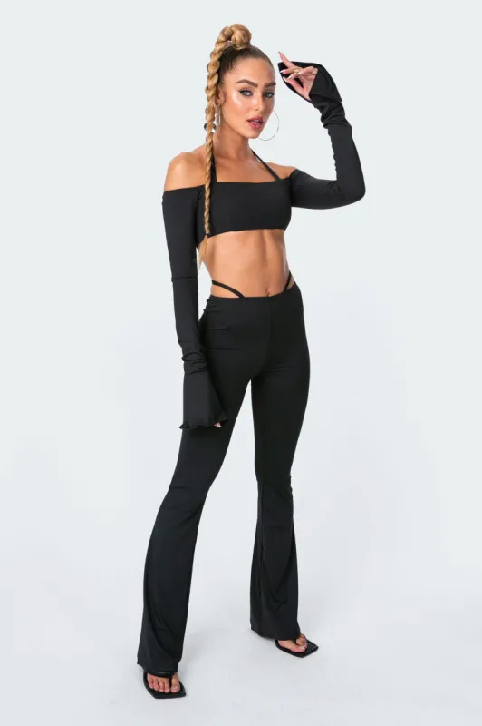 Aliyah Strap Flare Pants sold by Edikted