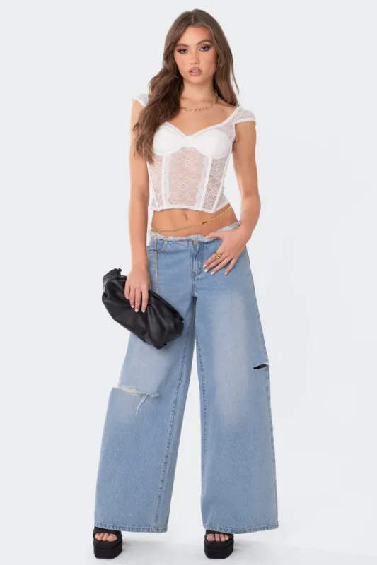 Rita Lace Corset sold by Edikted