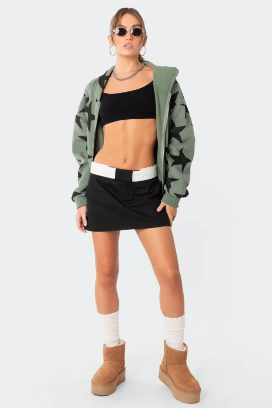 Lena Low Rise Folded Mini Skirt sold by Edikted