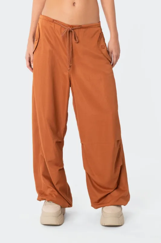 Parker Nylon Cargo Pants made by Edikted