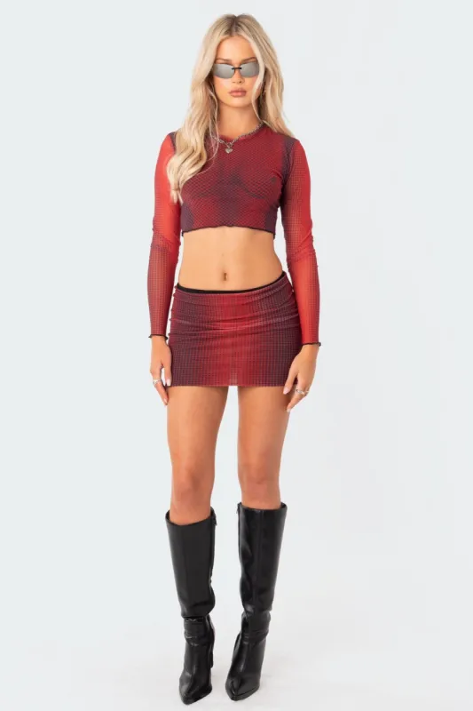 X-Ray Printed Mesh Skirt sold by Edikted