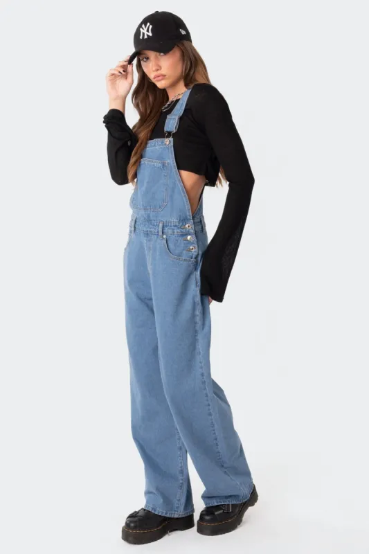 Maeve Denim Overalls sold by Edikted
