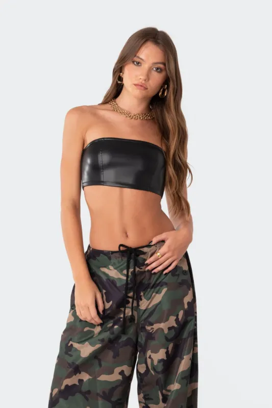 Sage Latex Bandeau Top sold by Edikted