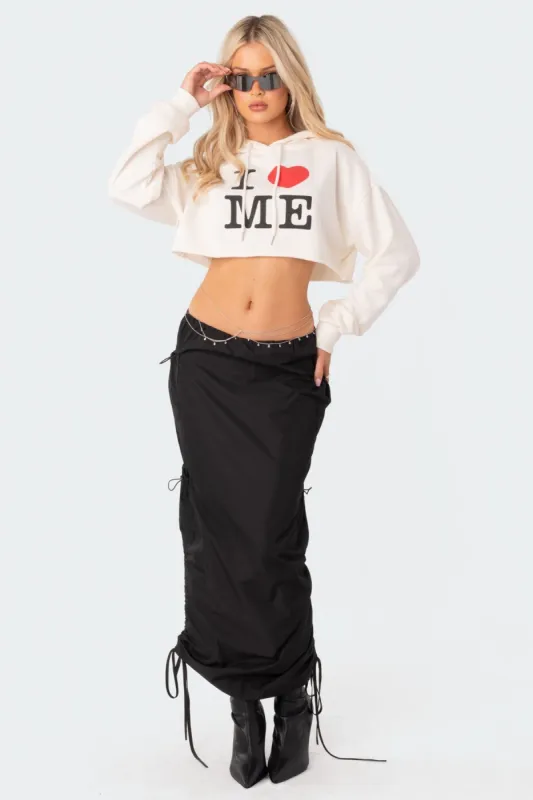 I Love Me Cropped Hoodie sold by Edikted