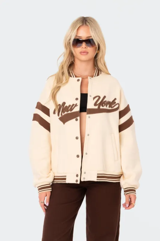 New York Sweatshirt Jacket sold by Edikted