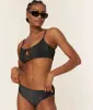 The Bikini - Bottom - Ribbed Glitter - Black sold by Andie