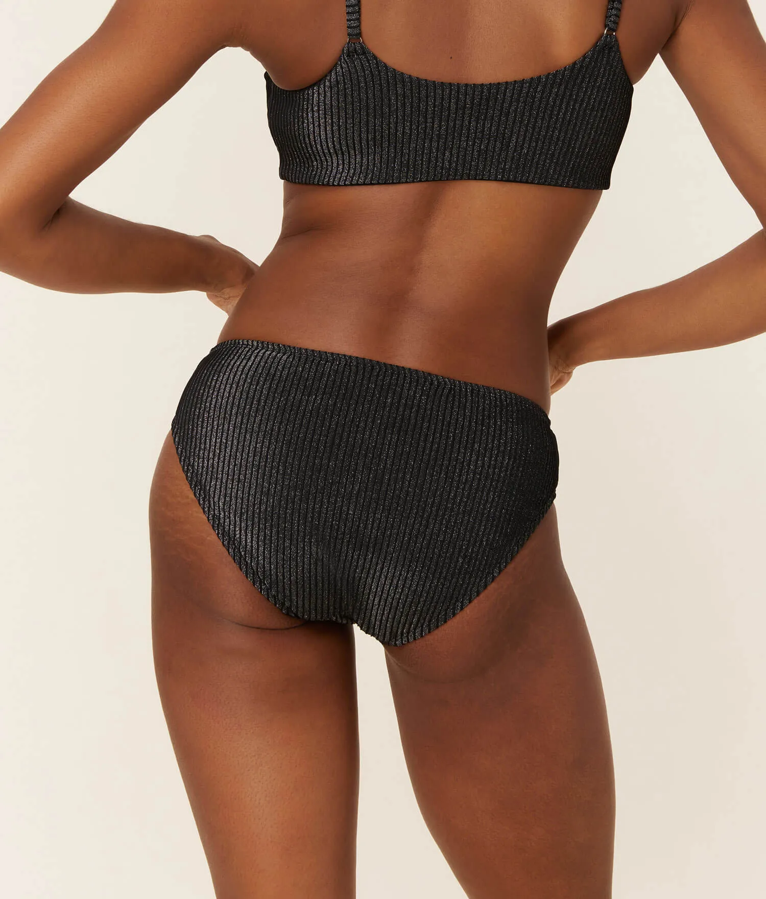 The Bikini - Bottom - Ribbed Glitter - Black sold by Andie product image thumbnail 3