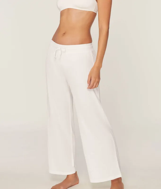 The Wide Leg Pant - Waffle - Snow sold by Andie