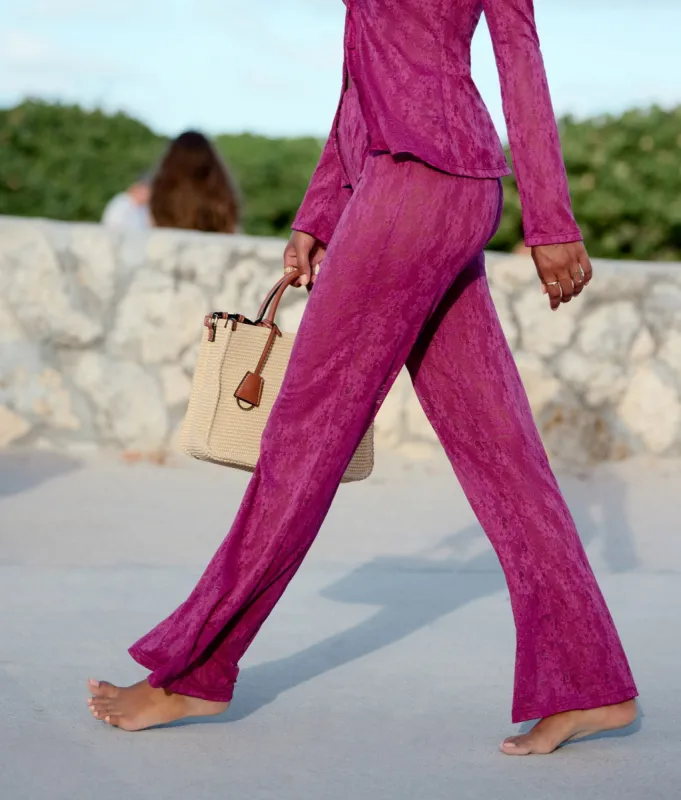 The Suva Pant - Floral Lace - Aurora sold by Andie