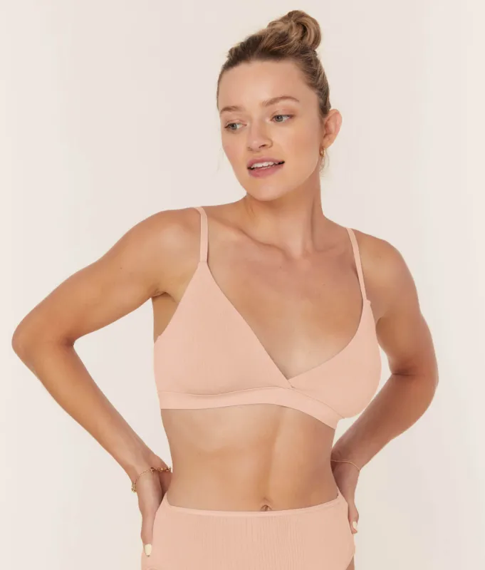 The Triangle Bralette - Cloud - Blush sold by Andie